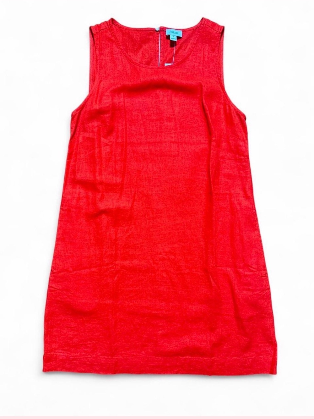 J. Crew Factory Red Linen Summer Shift Dress Size Small